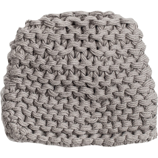 Organic Cotton Comfy Knit Baby Hat, Gray - Hats - 1