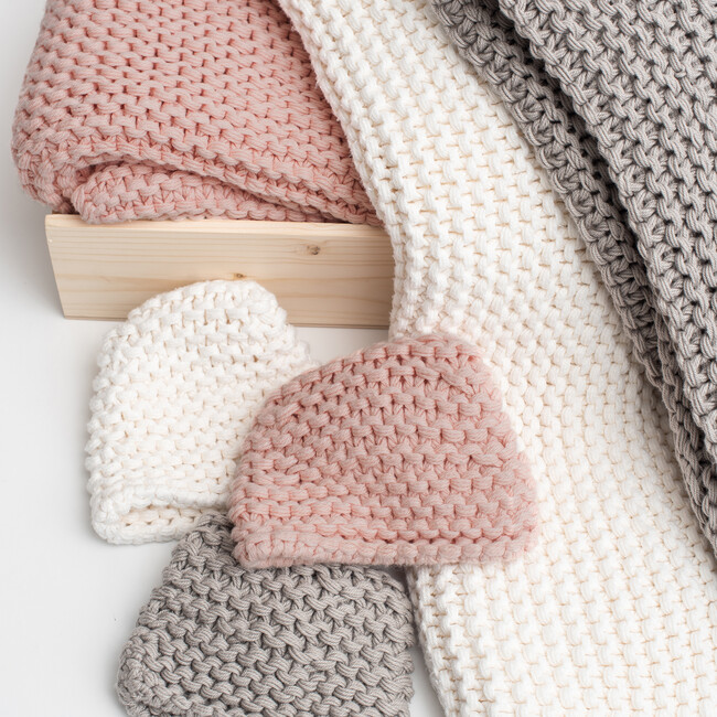 Organic Cotton Comfy Knit Baby Hat, Gray - Hats - 2