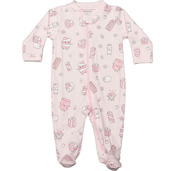 Zipper Marshmallows Footie, Pink