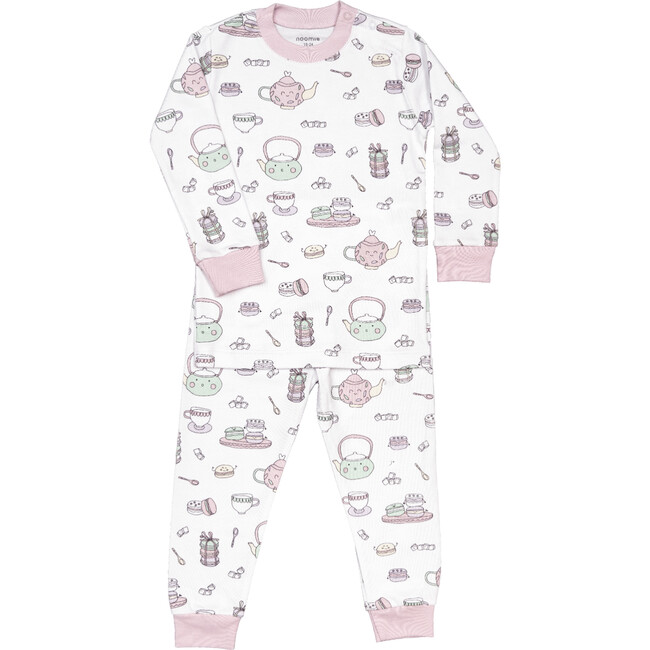 Two Piece Macaroons PJs, White