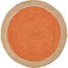 Layla Round Flatweave Rug, Orange - Rugs - 1 - thumbnail