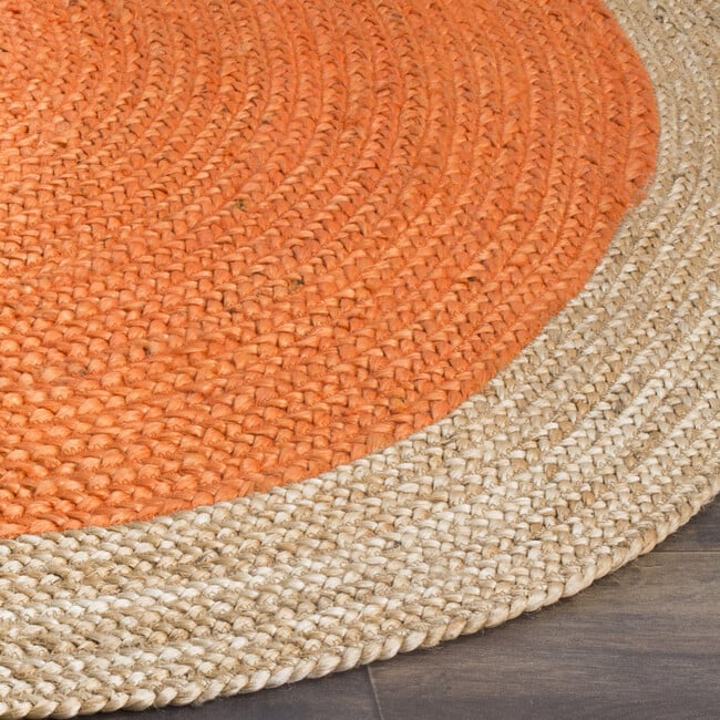 Layla Round Flatweave Rug, Orange - Rugs - 3