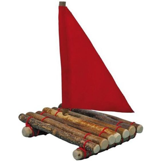 Natural Branch Raft with Sail - Woodens - 1