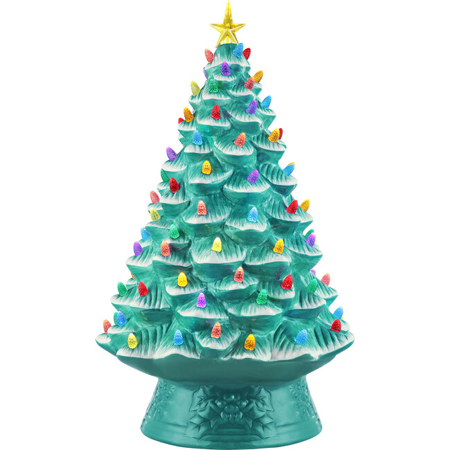 18" Nostalgic Chritsmas Tree, Teal - Accents - 1