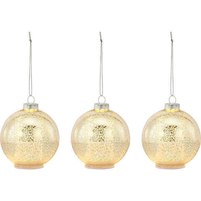 Mini Glass Ornament Set, Silver - Ornaments - 1