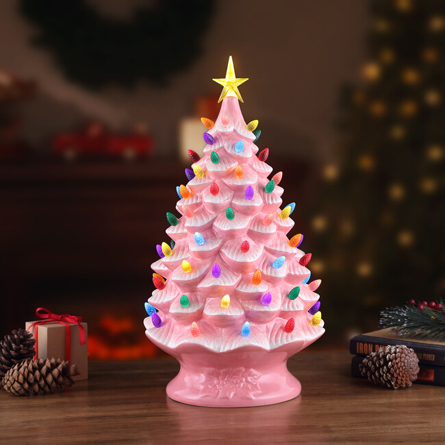 24" Nostalgic Christmas Tree, Pink - Accents - 2