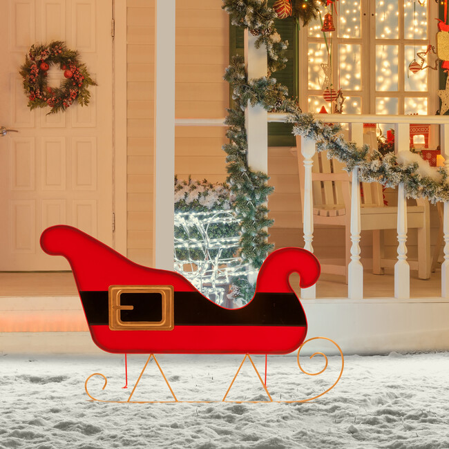 Indoor/Outdoor Santa Belt Sleigh - Outdoor Decor - 4