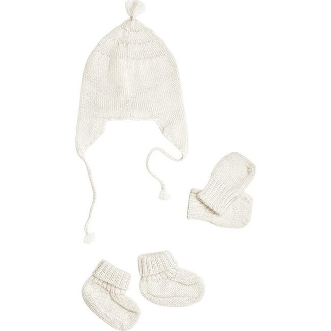 Baby Alpaca Petite Knit Set, Natural Cream - Hats - 1