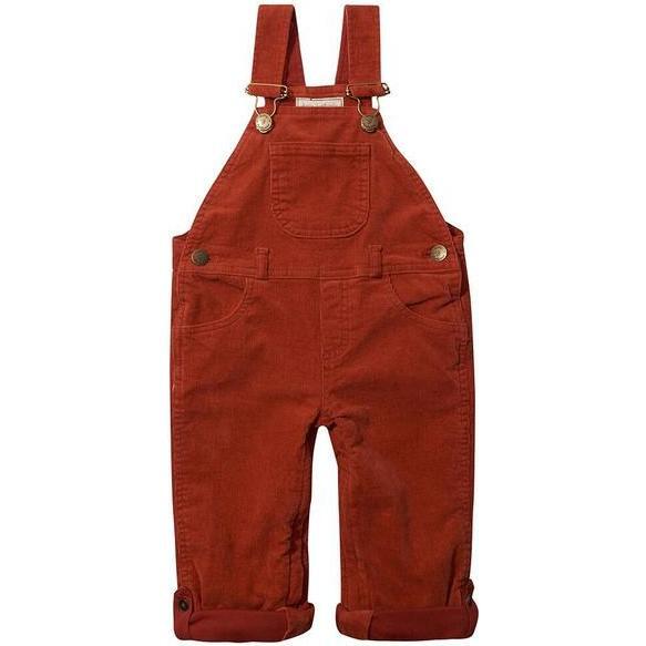 Corduroy Overalls, Brick Red - Overalls - 1