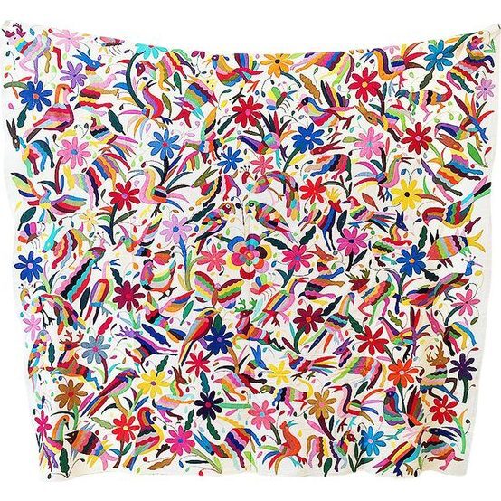 Extra Large Otomi Embroidered Wall Hanging, Multi