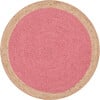 Layla Round Flatweave Rug, Pink - Rugs - 1 - thumbnail