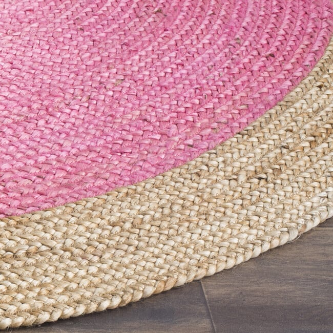 Layla Round Flatweave Rug, Pink - Rugs - 3