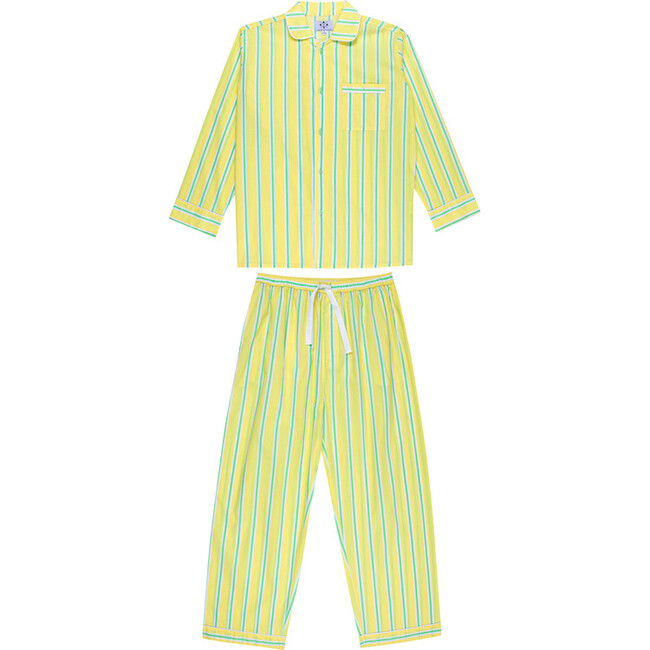 Men's Andy Cohen Stripe Long Sleeve PJ Pant Set, Yellow - Pajamas - 1