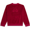 Velour Angel Wing Sweatshirt, Burgundy - Sweatshirts - 1 - thumbnail