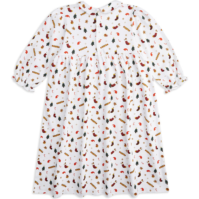 Christmas Print Nightgown, Burgundy - Nightgowns - 3