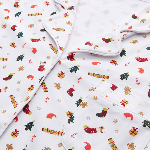 Adult Christmas Print Pyjama, Burgundy - Pajamas - 2