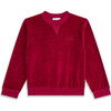 Velour Angel Wing Sweatshirt, Burgundy - Sweatshirts - 3