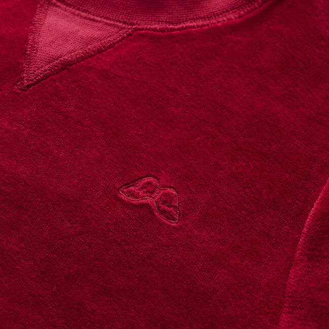 Velour Angel Wing Sweatshirt, Burgundy - Sweatshirts - 4