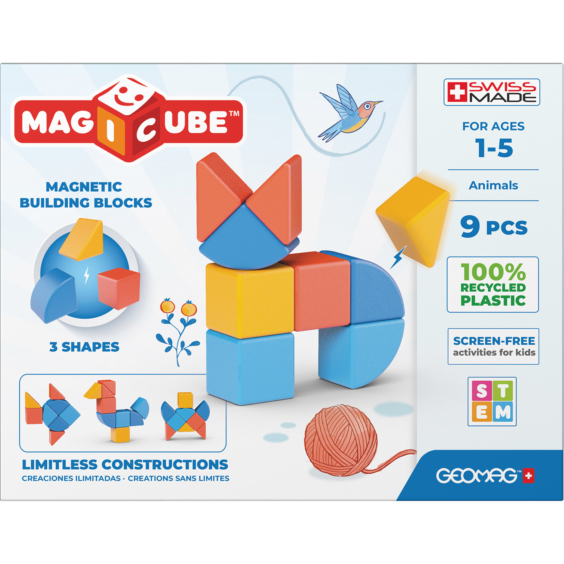 Magicubes Shapes Recycled, 9 Pieces - STEM Toys - 1