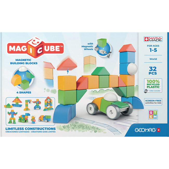 Magicubes Shapes Recycled, 32 Pieces - STEM Toys - 1