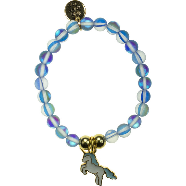 Crystal Bracelet With Unicorn Charm, Blue