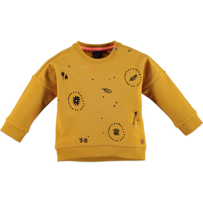 Sweatshirt, Mustard - Sweatshirts - 1