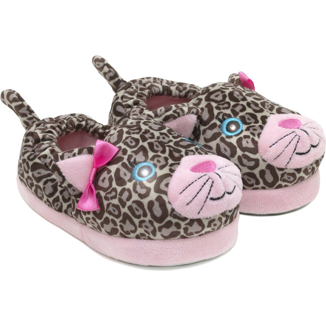 Emelie Leopard Slippers, Pink/Brown