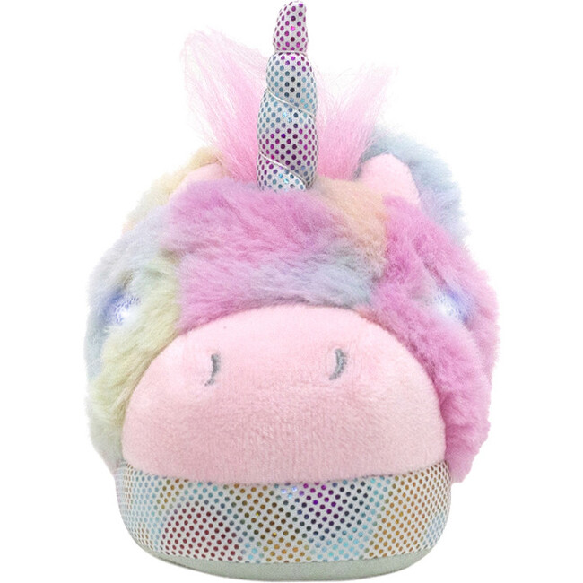 Lara Faux Fur Unicorn Slippers, Pastel Rainbow - Slippers - 3