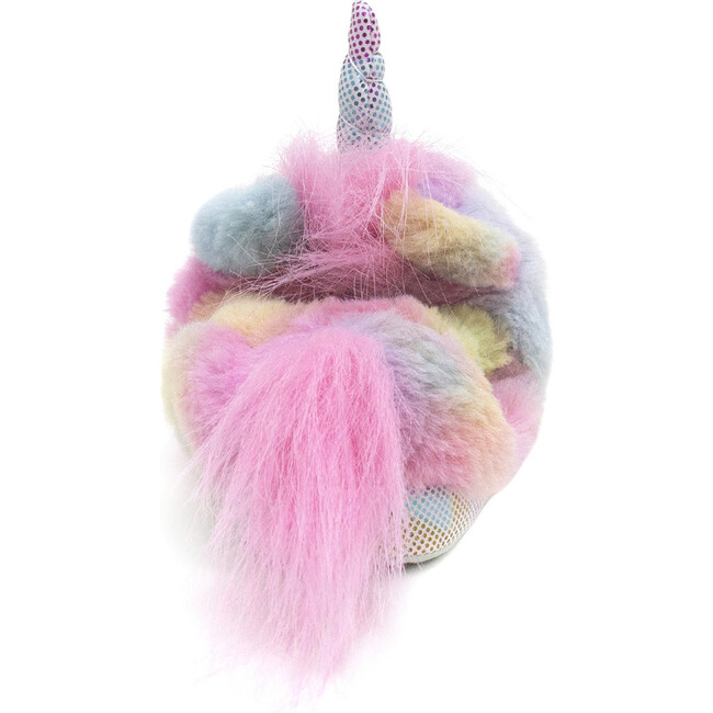 Lara Faux Fur Unicorn Slippers, Pastel Rainbow - Slippers - 4