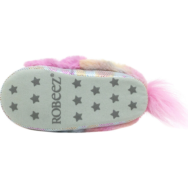 Lara Faux Fur Unicorn Slippers, Pastel Rainbow - Slippers - 5