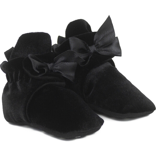 Holiday Bow Snap Booties, Black