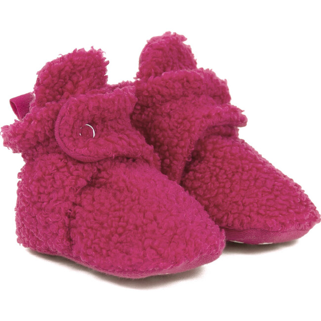 Sherpa Snap Booties, Bright Pink