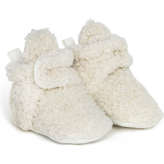Sherpa Snap Booties, Ivory - Booties - 1