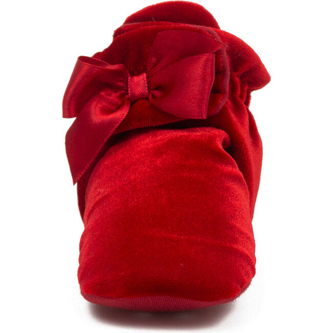 Holiday Bow Snap Booties, Red - Booties - 3
