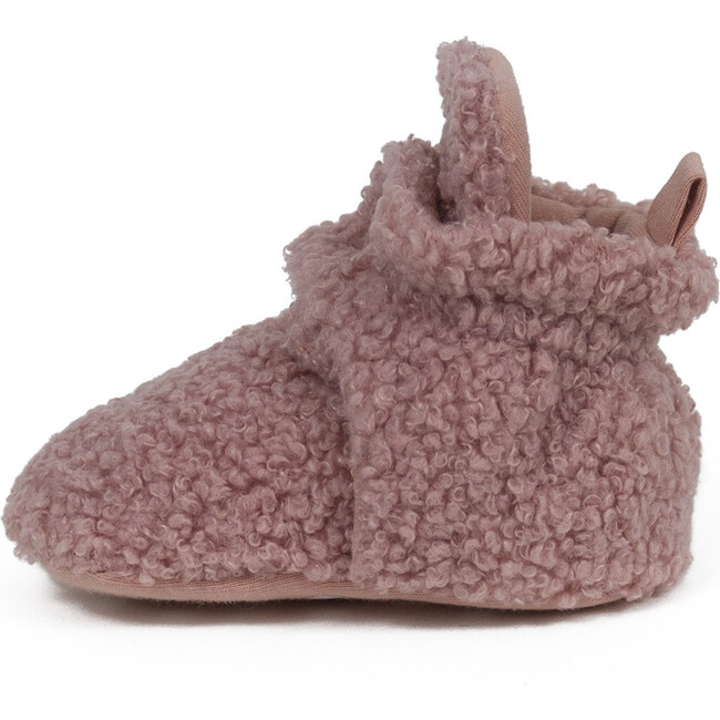 Sherpa Snap Booties, Soft Pink