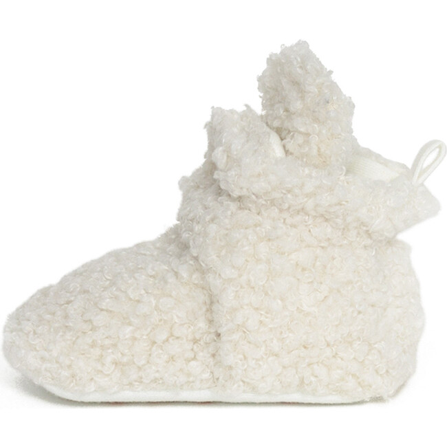 Sherpa Snap Booties, Ivory