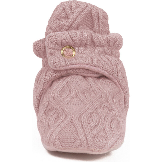 Darla Knit Snap Booties, Pink - Booties - 3