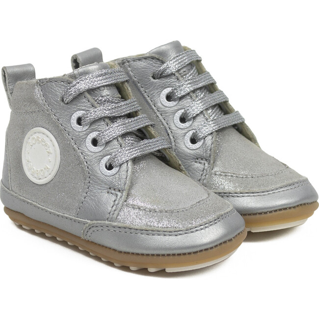 Migo Leather Sneakers, Silver - Sneakers - 1