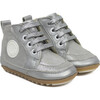 Migo Leather Sneakers, Silver - Sneakers - 1 - thumbnail