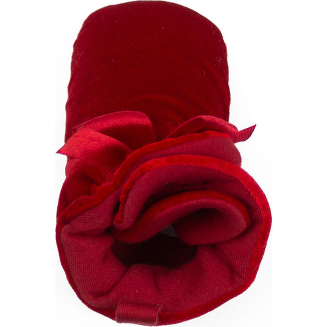 Holiday Bow Snap Booties, Red - Booties - 6