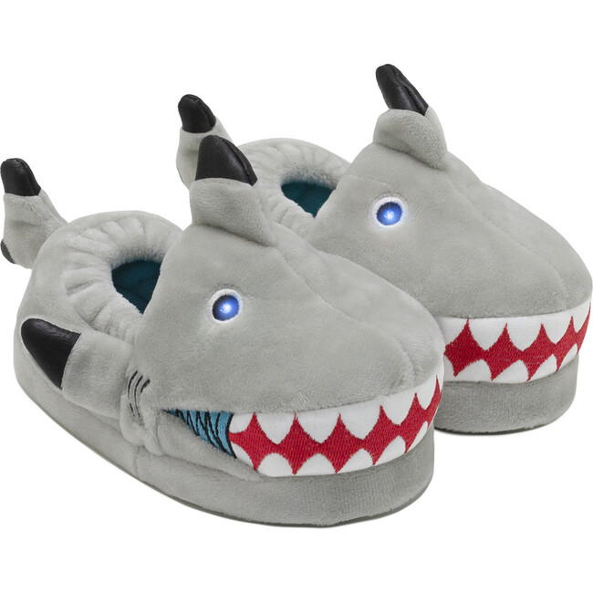 Shark Slippers, Grey - Slippers - 1