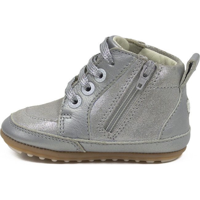 Migo Leather Sneakers, Silver - Sneakers - 2