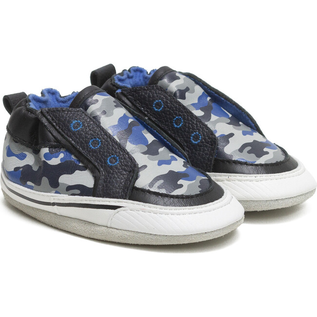 Stylish Steve Soft Soles, Blue Camo