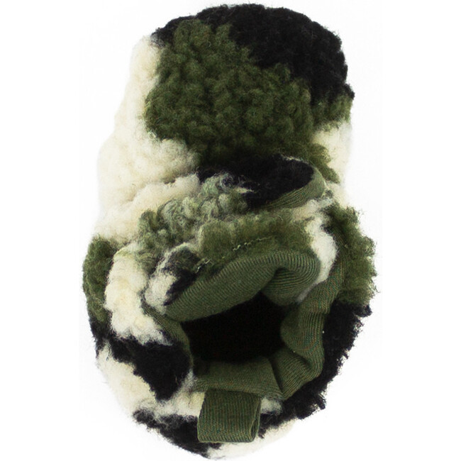 Cozy Camo Sherpa Snap Booties, Green Multi - Booties - 6