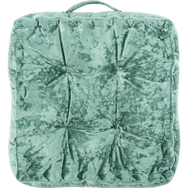 Peony Floor Pillow, Green - Pillows - 1