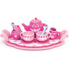 Wooden Tea Set, Pink - Doll Accessories - 1 - thumbnail