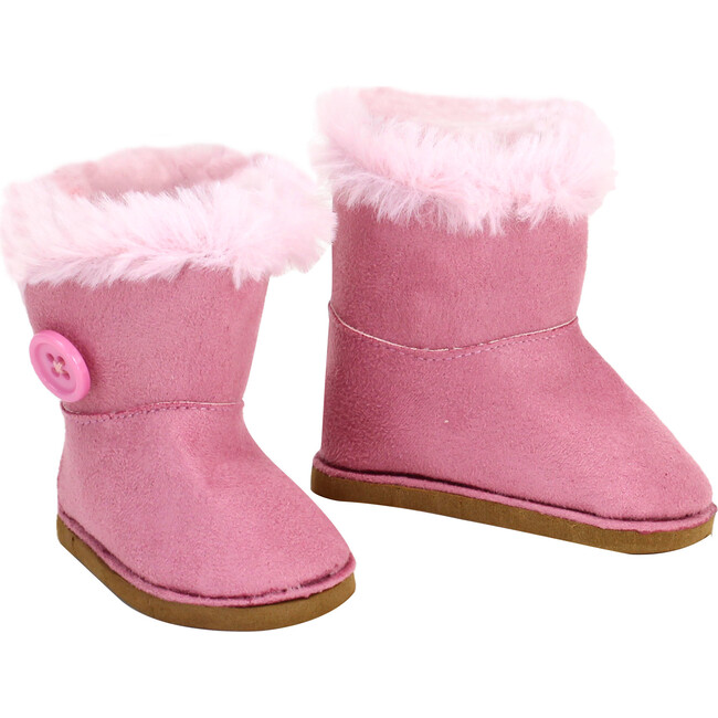 18" Doll Button Ewe Boot, Pink - Doll Accessories - 1