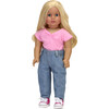 18" Doll High Waist Retro Denim Jeans, Indigo Blue - Doll Accessories - 2 - thumbnail