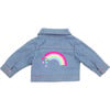 18" Doll Rainbow Jean Jacket, Indigo Blue - Doll Accessories - 2