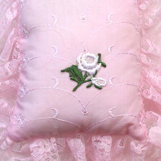 18" Doll Eyelet Bedding set, Light Pink - Doll Accessories - 2